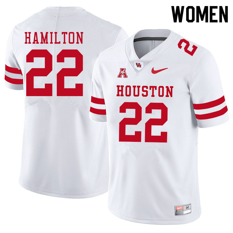 Women #22 Jamaal Hamilton Houston Cougars College Football Jerseys Sale-White - Click Image to Close